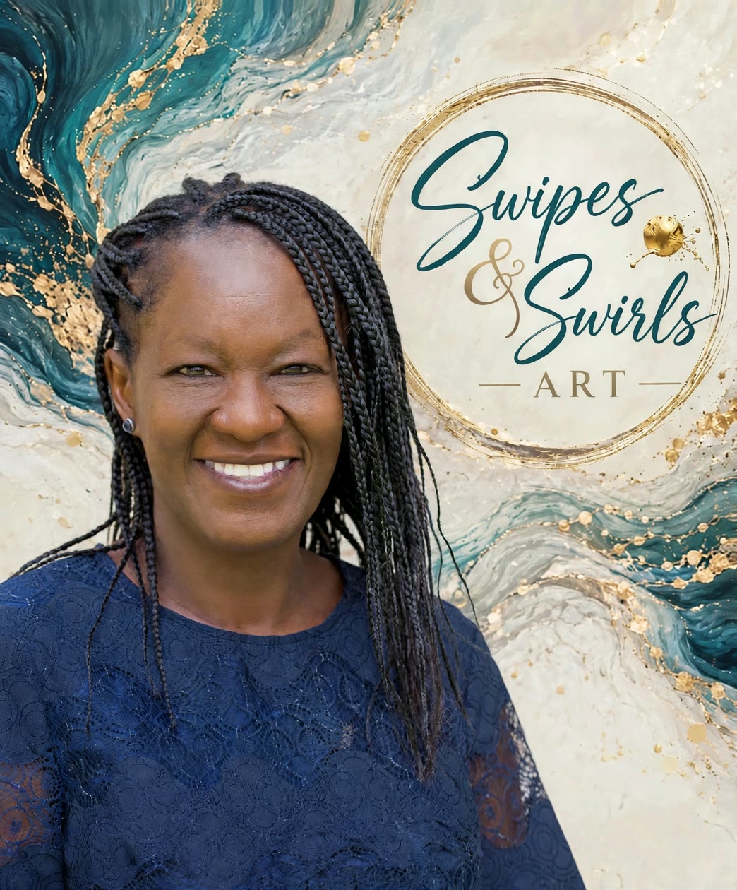 Dorothy, the artist behind Swipes & Swirls Art