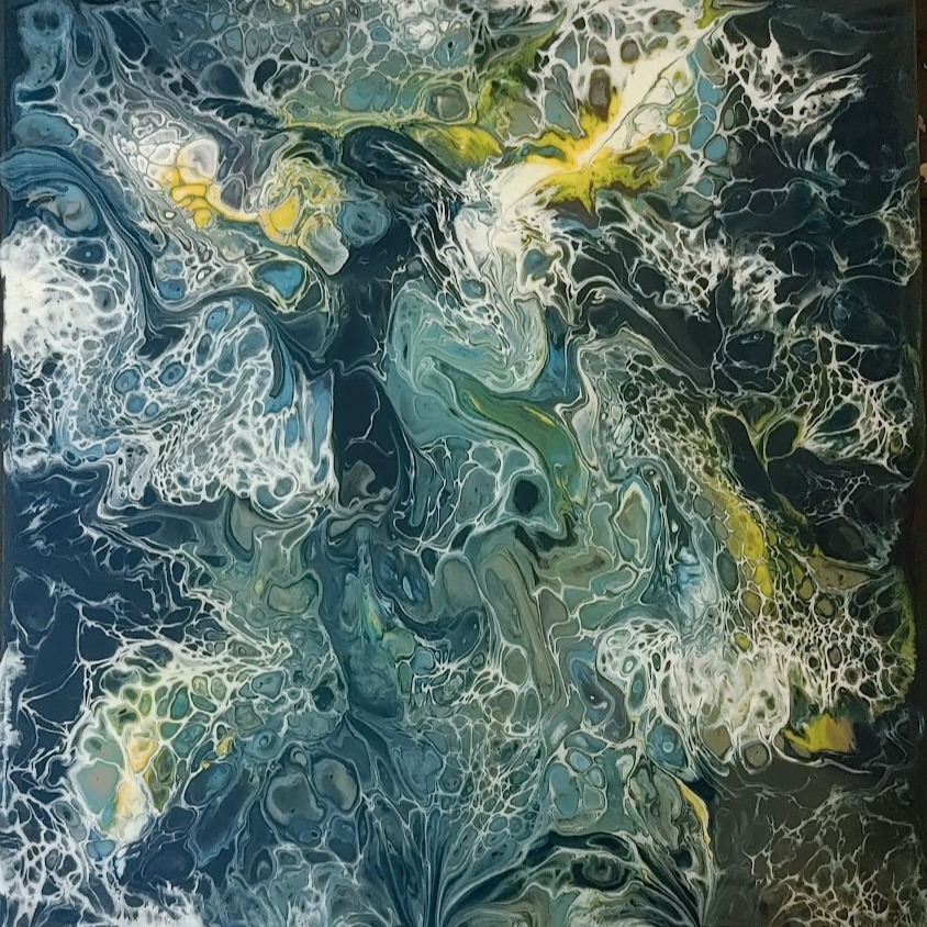 Deep Sea Bloom fluid painting
